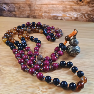 Mala d'intention, Bois et Pierre. Chakra Racine et Sacré